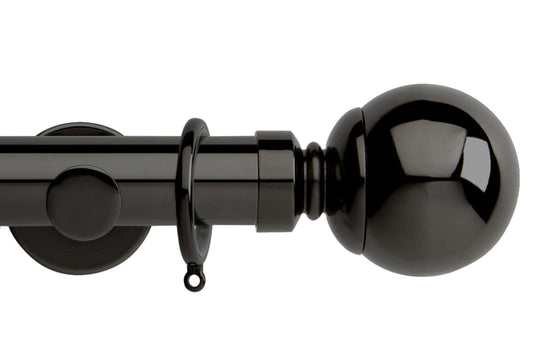 Hallis Neo Ball 35mm Metal Curtain Pole - Black Nickel