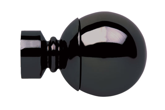 Hallis Neo 35mm Ball Metal Curtain Pole Finials (Pair) - Black Nickel