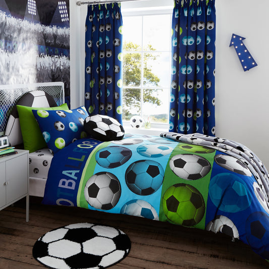 Catherine Lansfield Football Duvet Cover Set - Blue