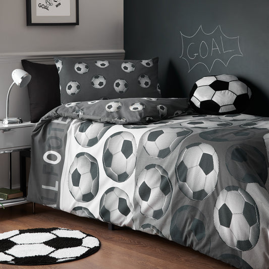 Catherine Lansfield Football Duvet Cover Set - Grey