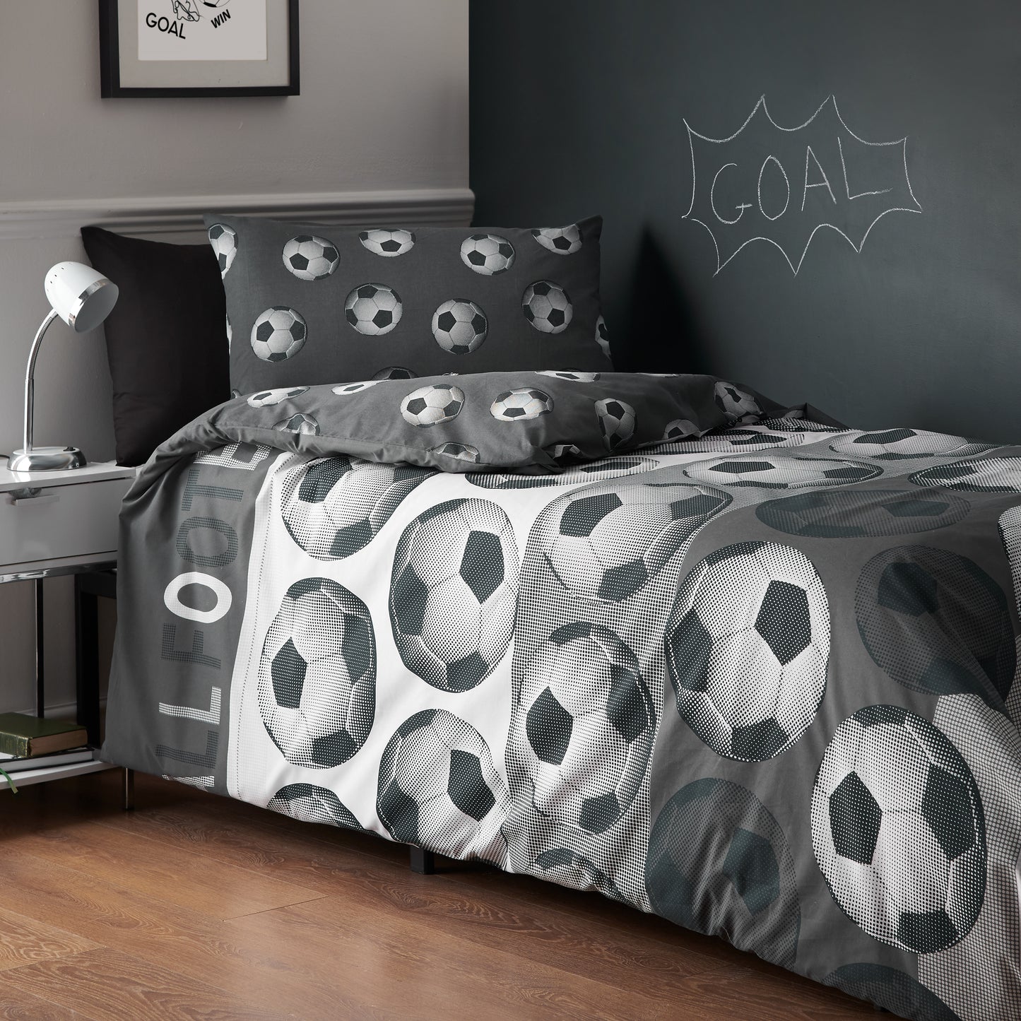 Catherine Lansfield Football Duvet Cover Set - Grey