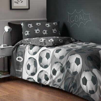Catherine Lansfield Football Duvet Cover Set - Grey