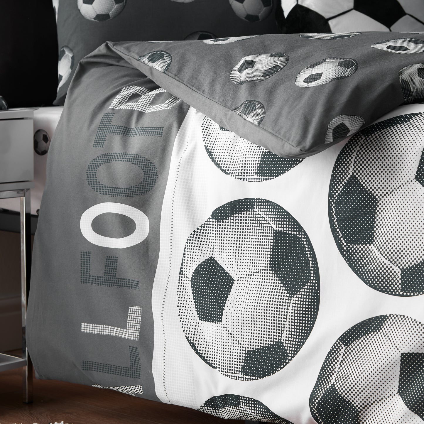 Catherine Lansfield Football Duvet Cover Set - Grey