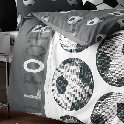 Catherine Lansfield Football Duvet Cover Set - Grey