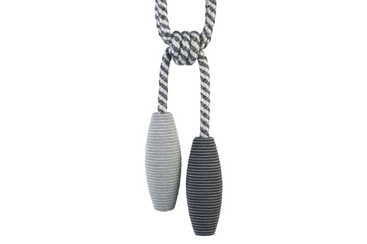 Hallis Jazz Double Skittle Tieback - Grey & Silver