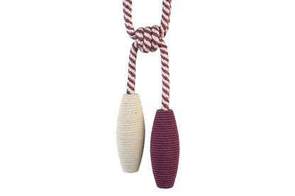 Hallis Jazz Double Skittle Tieback - Aubergine & Linen