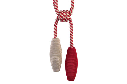 Hallis Jazz Double Skittle Tieback - Red & Linen
