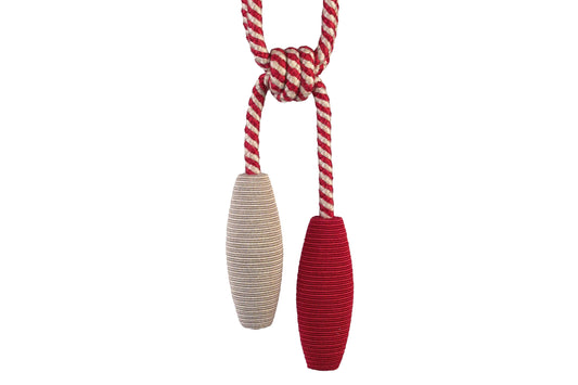 Hallis Jazz Double Skittle Tieback - Red & Linen