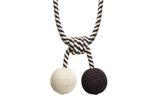 Hallis Jazz Double Ball Tieback - Black & Cream