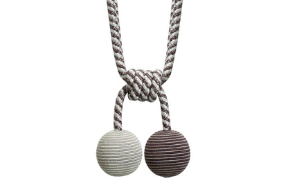 Hallis Jazz Double Ball Tieback - Grey & Silver