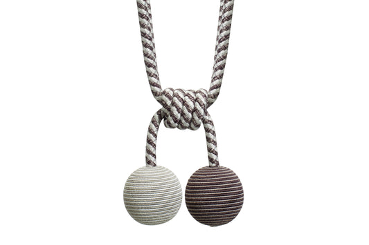 Hallis Jazz Double Ball Tieback - Grey & Silver