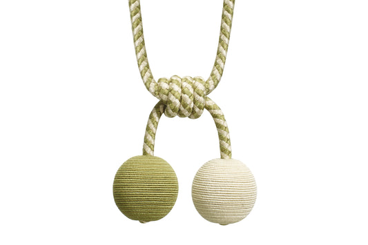 Hallis Jazz Double Ball Tieback - Green & Linen