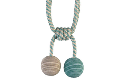Hallis Jazz Double Ball Tieback - Aqua & Linen