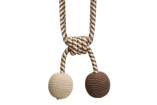 Hallis Jazz Double Ball Tieback - Brown & Linen