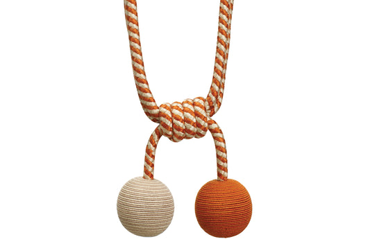 Hallis Jazz Double Ball Tieback - Orange & Linen
