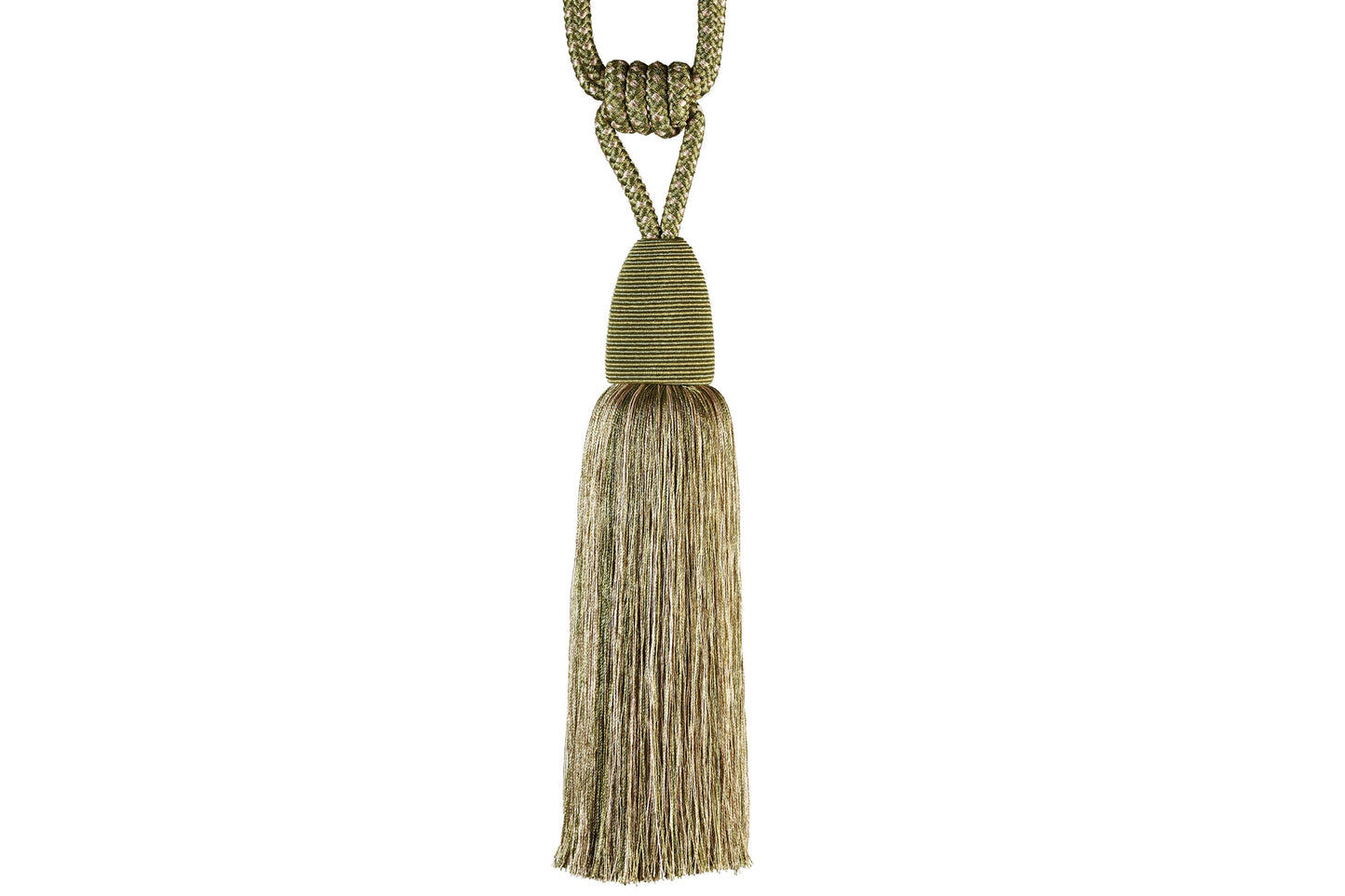 Hallis Jive Tassel Tieback - Green & Linen