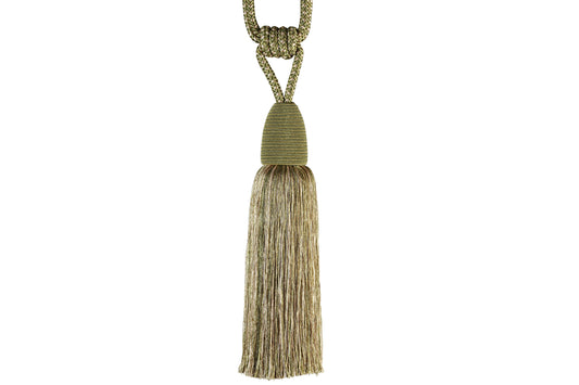 Hallis Jive Tassel Tieback - Green & Linen