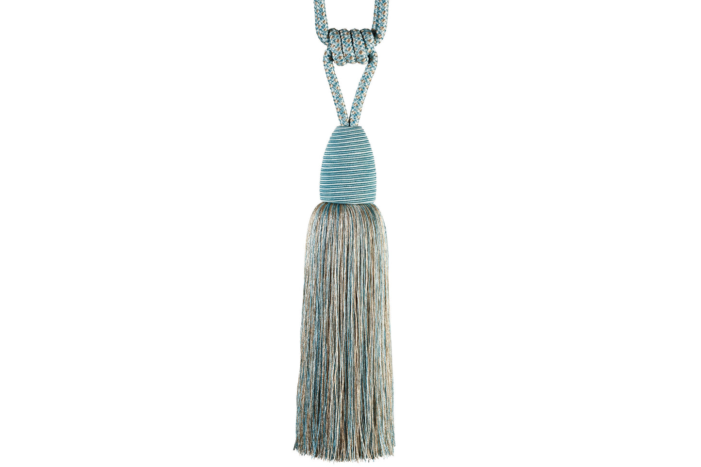 Hallis Jive Tassel Tieback - Aqua & Linen