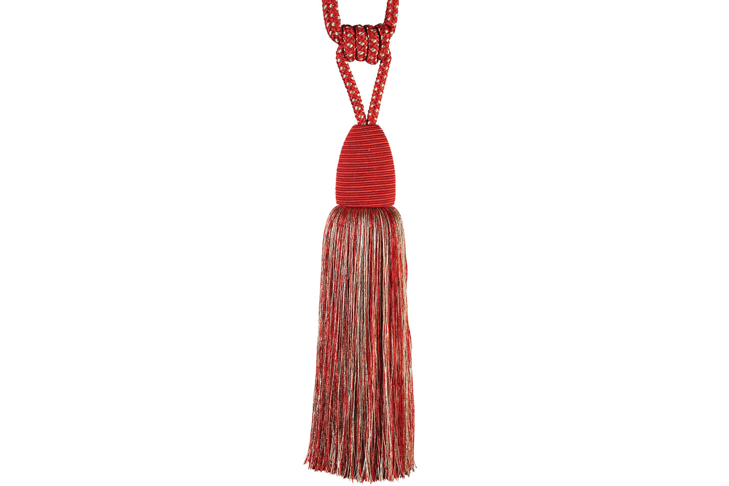 Hallis Jive Tassel Tieback - Red & Linen