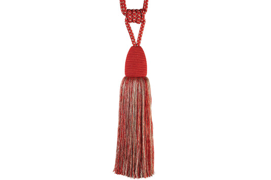 Hallis Jive Tassel Tieback - Red & Linen