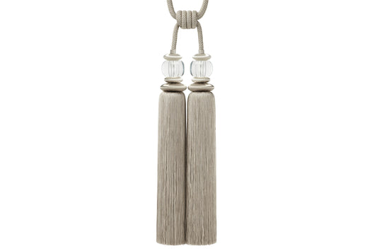 Hallis Mirage Double Tassel Tieback - Platinum