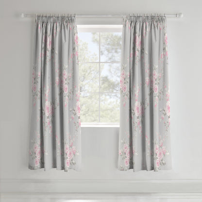 Catherine Lansfield Canterbury Pencil Pleat Curtains - Grey
