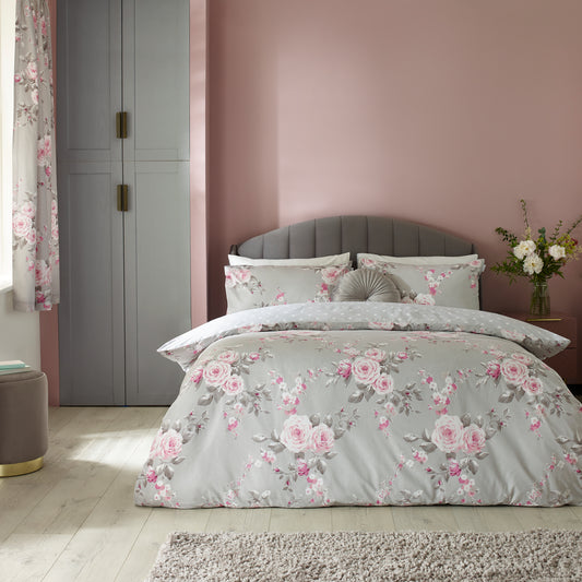 Catherine Lansfield Canterbury Duvet Cover Set - Grey