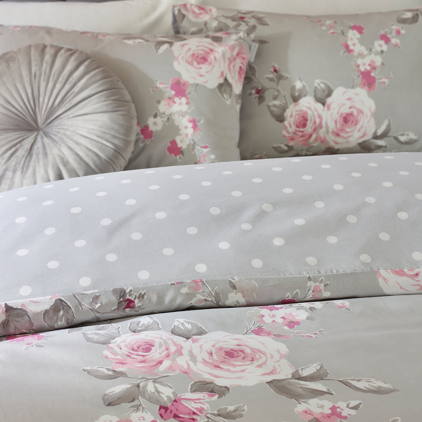 Catherine Lansfield Canterbury Duvet Cover Set - Grey