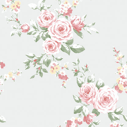 Catherine Lansfield Canterbury Wallpaper - Grey/Red