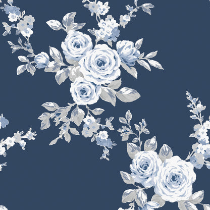 Catherine Lansfield Canterbury Wallpaper - Navy