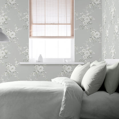 Catherine Lansfield Canterbury Wallpaper - Sage Green
