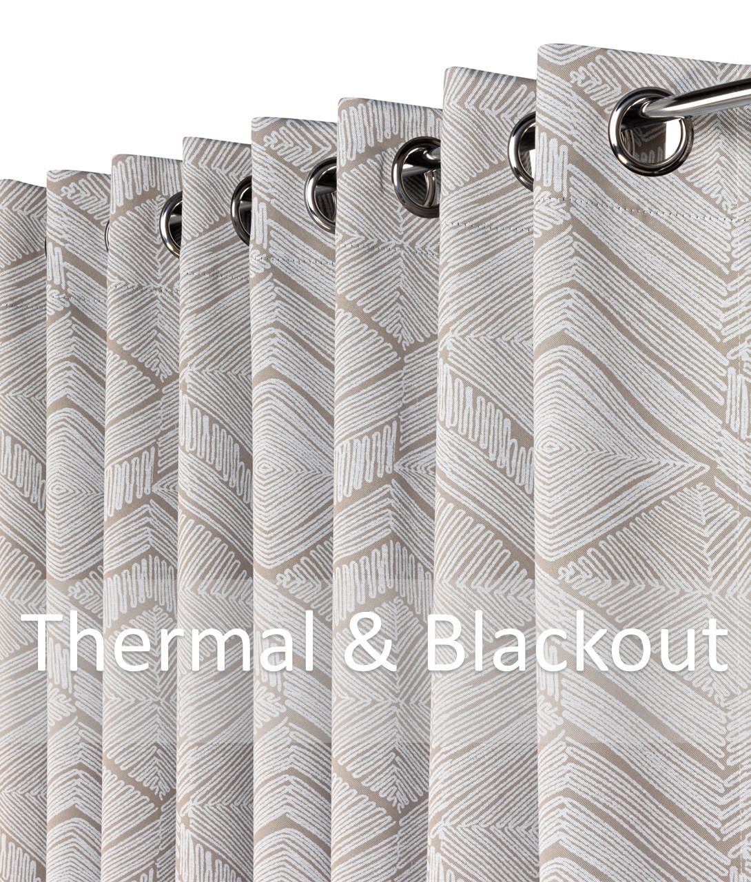 Alan Symonds Aztec Blackout Eyelet Curtains - Cream