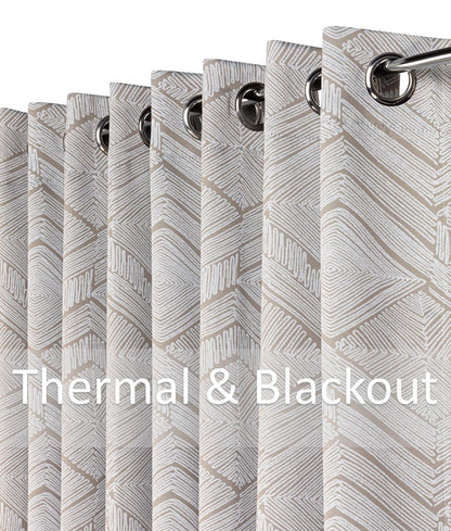 Alan Symonds Aztec Blackout Eyelet Curtains - Cream