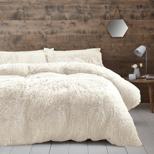 Catherine Lansfield Cuddly Duvet Cover Set - Cream