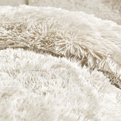 Catherine Lansfield Cuddly Duvet Cover Set - Cream