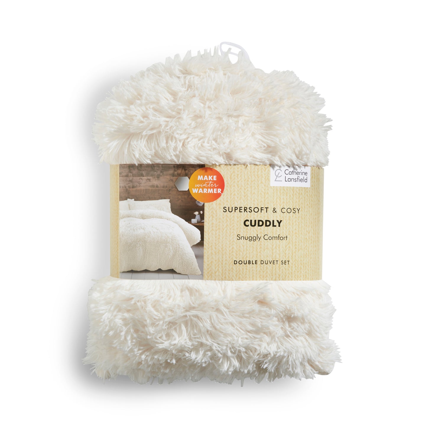 Catherine Lansfield Cuddly Duvet Cover Set - Cream