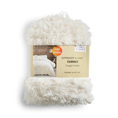 Catherine Lansfield Cuddly Duvet Cover Set - Cream