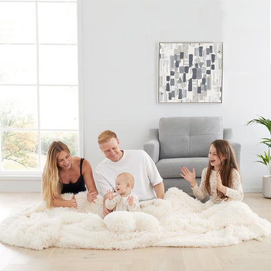 Catherine Lansfield Cuddly Family Throw - Cream