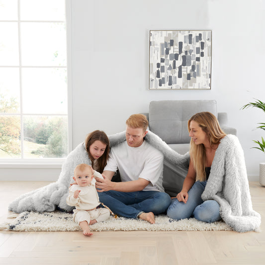 Catherine Lansfield Cuddly Family Throw - Silver