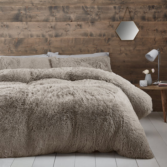 Catherine Lansfield Cuddly Duvet Cover Set - Natural