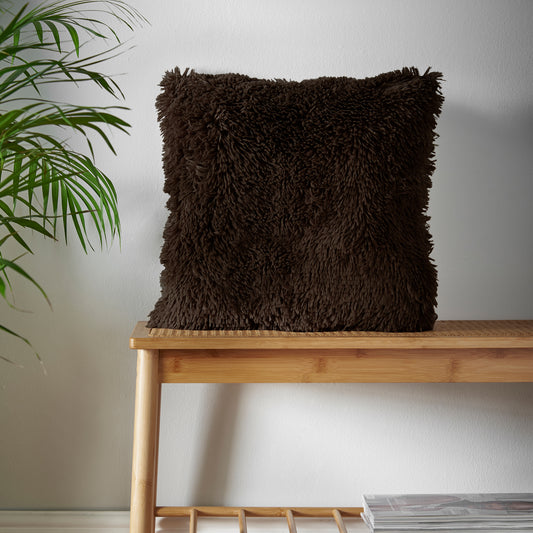 Catherine Lansfield Cuddly Filled Cushion - Chocolate