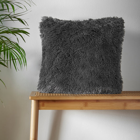 Catherine Lansfield Cuddly Filled Cushion - Charcoal