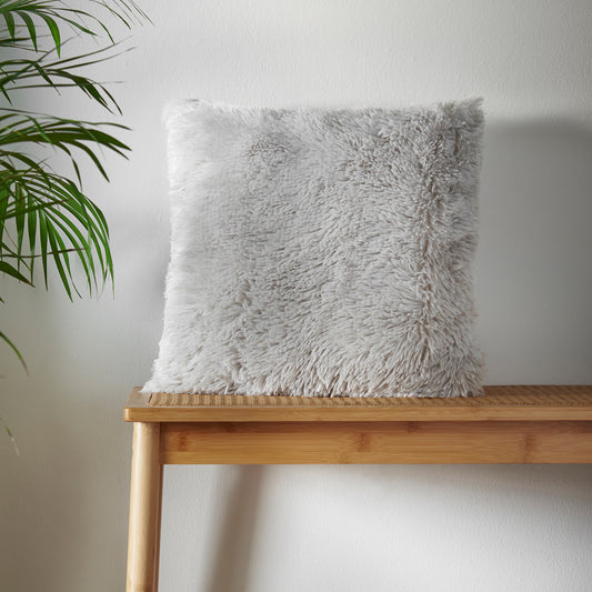 Catherine Lansfield Cuddly Filled Cushion - Silver