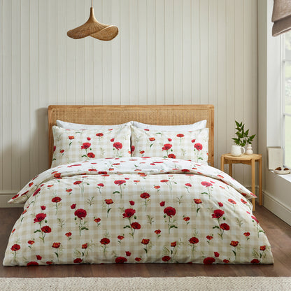 Catherine Lansfield Poppy Duvet Cover Set - Red