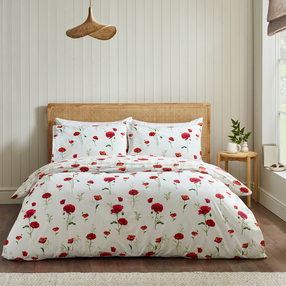 Catherine Lansfield Poppy Duvet Cover Set - Red