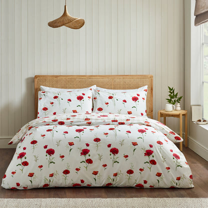 Catherine Lansfield Poppy Duvet Cover Set - Red