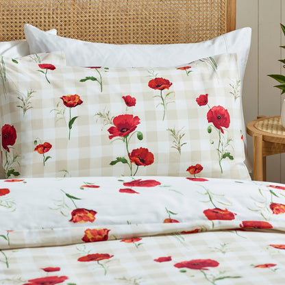 Catherine Lansfield Poppy Duvet Cover Set - Red