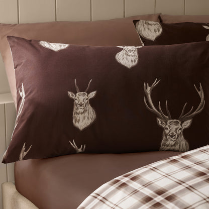 Catherine Lansfield Stag Duvet Cover Set - Chocolate