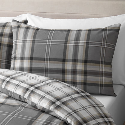 Catherine Lansfield Kelso Check Duvet Cover Set - Charcoal