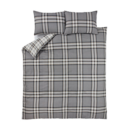 Catherine Lansfield Kelso Check Duvet Cover Set - Charcoal